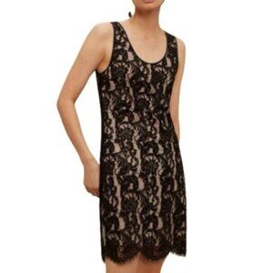 ARITZIA Wilfred hemon lace crochet mini dress black and nude  XS